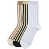 URBAN CLASSICS Metallic Effect Stripe Socken 3er Pack Schwarz 43-46