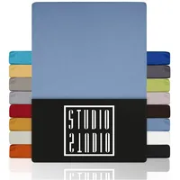 Studio Spannbettlaken Jersey 140 x 200 cm Mittelblau
