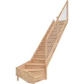 DOLLE Wangentreppe Paris 318 cm Buche/Edelstahl