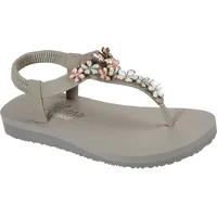 Skechers Damen Meditation-Glass Daisy Flipflop, Taupe Multi, 36 EU