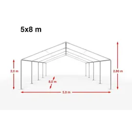 TOOLPORT Partyzelt 5 x 8 m  inkl. Seitenteile weiß 90108