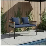 vidaXL Gartenbank 117 x 54 x 74,5 cm Grau/Marineblau