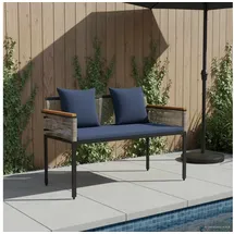 vidaXL Gartenbank 117 x 54 x 74,5 cm Grau/Marineblau