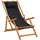 vidaXL Strandstuhl Klappbar Eukalyptus Schwarz