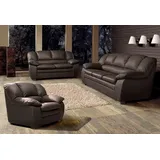 Cotta Polstergarnitur COTTA "Casino, Sofa Set, 3-2-1 Sitzer, Wohnzimmer Garnitur", braun, H:88cm T:92cm, Sitzmöbel-Sets, Sessel, 2-Sitzer, 2,5-Sitzer, hohe Rückenlehne