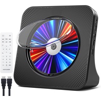 Gueray DVD Player CD Player Bluetooth CD-Player mit Lautsprecher Unterstützt Fernbedienung Anzeige FM Radio mit CD Player USB- Kartenwiedergabe 3,5 mm AUX Wecker Kopfhöreranschluss Staubschutzhülle