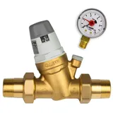 CALEFFI Wasserdruckminderer DN15 1/2 Zoll Druckminderer Wasser mit Manometer