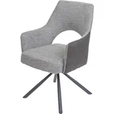 Esszimmerstuhl HWC-K30, Küchenstuhl Lehnstuhl drehbar Auto-Position Stoff/Textil