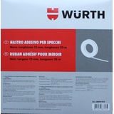 WÜRTH Spiegelklebeband | Breite 12mm / Länge 25m | Befestigen von Spiegeln, Fenstersprossen, Spendergeräten, Haken, Sanitärbereich | doppelseitiges Klebeband schwarz Polyethylenträger & Acrylatkleber