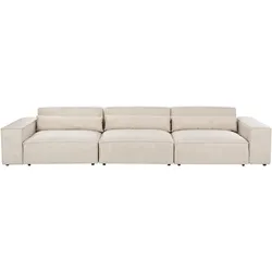 3-Sitzer Sofa Samtstoff hellbeige HELLNAR
