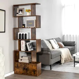 Costway Bücherregal Holz 183 x 70 x 23 cm Braun