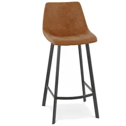 Mittelhoher Snackhocker FUJI MINI Metall Mikrofaser | Barhocker mit Polsterung | Moderner Design Stil | 43x50,5x90 cm | Kadima Design