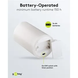 goobay LED Echtwachskerze 10 x 15 cm weiß