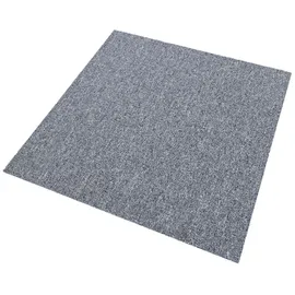 MonsterShop 20 Stück Teppichfliesen 50 x 50 cm Platingrau