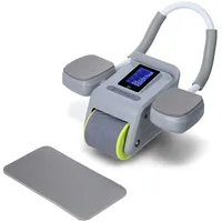 HMS KA08 grau ABS Automatisches Bauchmuskel-Trainingsrad mit Lcd-Display Und