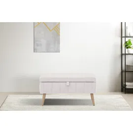 otto home Truhenbank OTTO HOME "AMIRA Sitzbank mit Stauraum, Maße B/T/H: 81/36/43 cm", beige, B:81cm H:43cm T:36cm, Struktur fein (100% Polyester);Samtvelours (100% Polyester);Luxus-Microfaser weich (100% Polyester), Sitzbänke, mit Staufach, in 3 Bezugsqualitäten