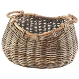 Kobolo Aufbewahrungskorb Flechtkorb aus Rattan kubu grey - mit Seilgriff - grau - oval