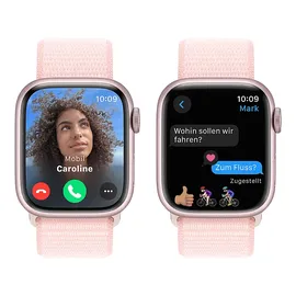 Apple Watch Series 9 GPS 41 mm Aluminiumgehäuse rosé, Sport Loop hellrosa One Size