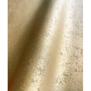 Newroom Vliestapete, Tapete, Uni, Beton, Gold Tapete Wohnzimmer Flur Wallpaper Vlies goldfarben 0.53 m x 10.05 m