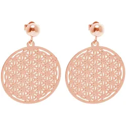 Gemshine Ohrringe Mandala Yoga Lebensblume Kreis   Grau Damen 