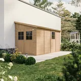 TIMBELA Anbau-Gartenhaus M340A 4 x 2,16 m Beige