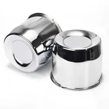 RhinoTuning 2 Stück Radnabenkappen 5,15 Zoll Nabendeckel OD 130 mm H 108 mm, Kohlenstoffstahl Radnabenabdeckung Geeignet für Tourenwagen Geländewagen Anhänger LKM Rad, Chrom Felgendeckel