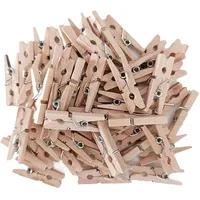Interdruk - Mini-Holzklammern - Wäscheklammern Holz Klein - Deko-Klammern - Kleine Holzklammern für Fotos und Collagen - 50 Stück - Naturholz