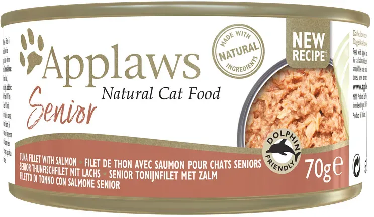 Applaws Senior Gelee 70g Katzennassfutter Sparpaket 48 x 70 Gramm Thunfisch/Lachs