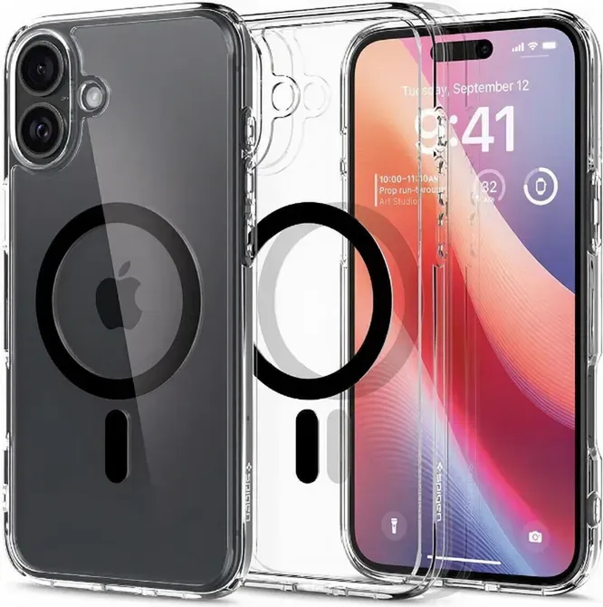 Spigen Ultra Hybrid Mag Hülle mit MagSafe für iPhone 16 Plus - Schwarz