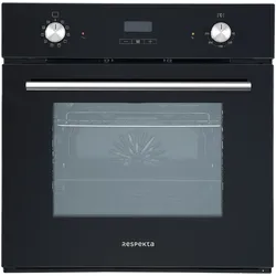 Backofen autark Einbau Herd Grill Heißluft LED-Timer Ofen Schwarz Respekta