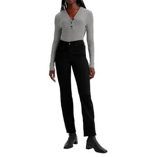 Levi's 314 Shaping Straight Jeans, Black and Black, 27W / 30L