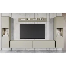 INOSIGN Wohnwand »PARIS, Vitrine Türanschlag links/rechts wechselbar« Komplett-Set, 4 Stk. tlg., beige