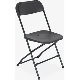 sweeek - 2er-Set Partytischen aus Kunststoff + 12 Stühle, zusammenklappbar - Dunkelgrau - Dunkelgrau/Weiß