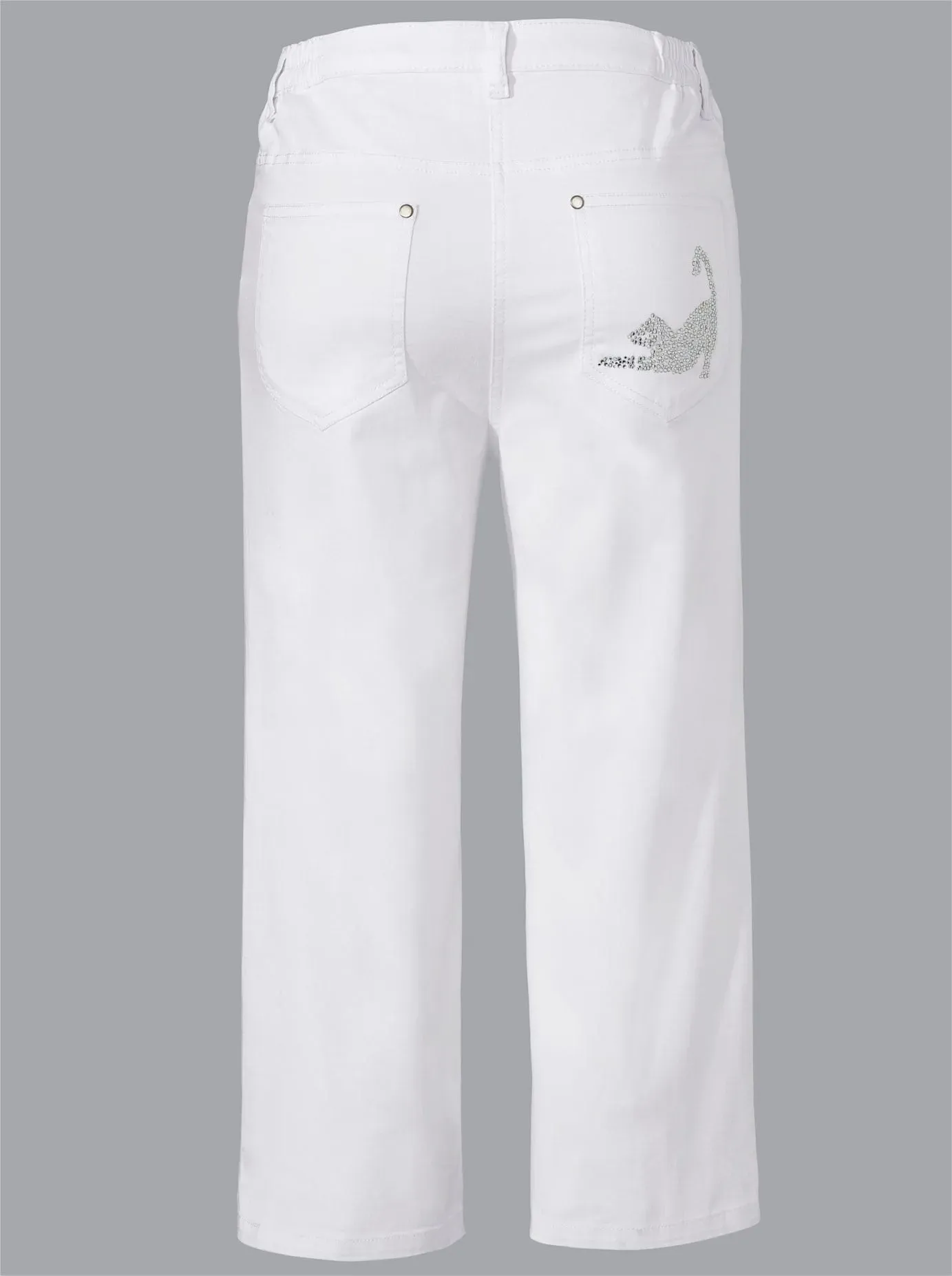 Caprijeans CLASSIC BASICS, Damen, Gr. 54, Normalgrößen, weiß, 97% Baumwolle, 3% Elasthan, unifarben, 3/4-Länge, Jeans, Topseller