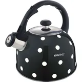 Kinghoff Polka-Dot emaillierter Wasserkocher 2,6l KH1051 - Schwarz