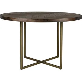 Dutchbone Esstisch CLASS mit Fischgrät Platte rund Ø 120 cm von DutchBone - Braun