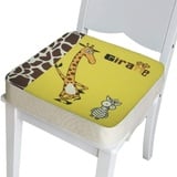 Chickwin Sitzerhöhung Stuhl Kind, Waschbar Baby Tragbar Sitzkissen Kinder Tragbares Boostersitze Verstellbar Zerlegbar Kleinkind Sitzerhöhung Kissen für Esstisch Reise (40x40x8cm,Giraffe)