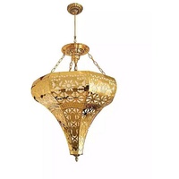 JVmoebel Kronleuchter Luxus Deckenlampe Ein goldene Pendelleuchte Wohnzimmer Leuchte, Leuchtmittel wechselbar, Made in Europe goldfarben