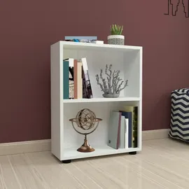 [en.casa] Bücherregal Vara 72x55x20 cm Weiß