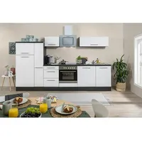 Respekta Premium Küchenzeile RP310EWCBO  (Breite: 310 cm, Weiß, Mit Elektrogeräten)