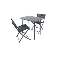 VCM Gartenmöbel 3er-Set - schwarz ¦ Maße cm B.