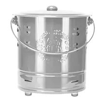 Verbrennungstonne Edelstahl Feuertonne Feuerschales Mit Deckel, Verbrenner Terrassenofen Für Flammschutz Und Feuerhaken Zur Einfachen Entnahme Von Papiergeld 26x26x28 cm