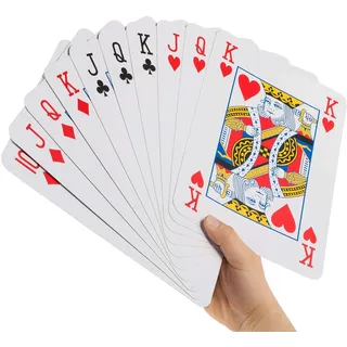 GOODS+GADGETS Jumbo Pokerkarten in XXL - Riesige Poker Spielkarten Gigantisches Kartenspiel mit 52 Karten (XXL)