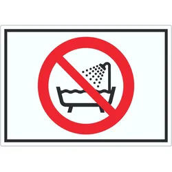Wasserkontakt mit Gerät verboten Symbol Aufkleber A1 (594x841mm)