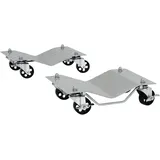 Homcom DURHAND Rangierheber 2 Stücke Rangierhilfe Reifenwechsel Wagenhebe Grau 40,5L x 30B x 13,5H cm