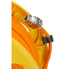 goobay Mobile RJ45 Netzwerk Kabeltrommel, Orange, 90m
