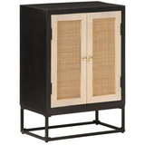 vidaXL Sideboard Schwarz cm Massivholz Mango und Eisen