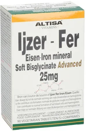 Altisa Eisen Soft Bisglycinaat 25mg Advanced 90 Vegetarische Tabletten