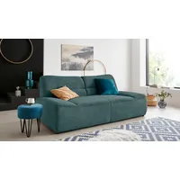 2-Sitzer DOMO COLLECTION "Cesena modernes Sofa mit flachen Armlehnen, komfortabel", blau (petrol), B:200cm H:81cm T:109cm, Sofas, fester Sitzkomfort, frei im Raum stellbar
