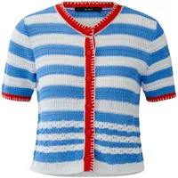 Oui Strickjacke Blau 38